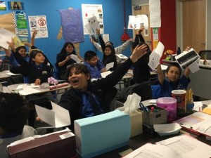 happy kids in a classroom