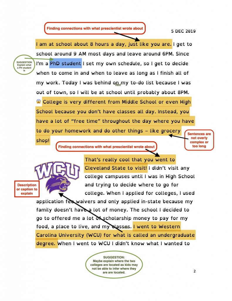 Julie Wojnar_Annotated Letter Page 2